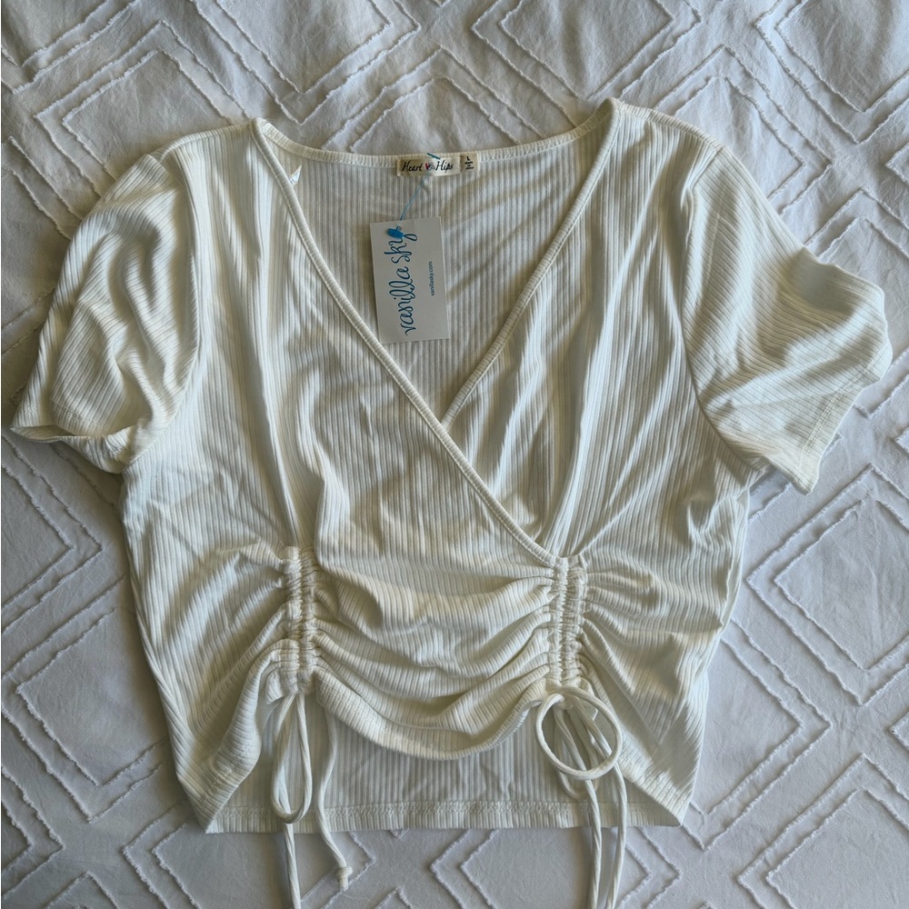 White Ruched Top